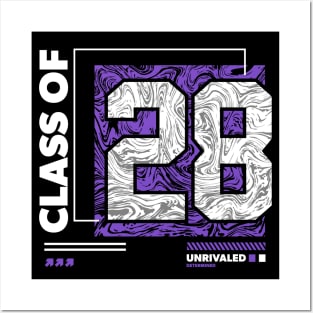 Class of 2028 Urban Streetwear // Graduation Class of '28 Purple Posters and Art